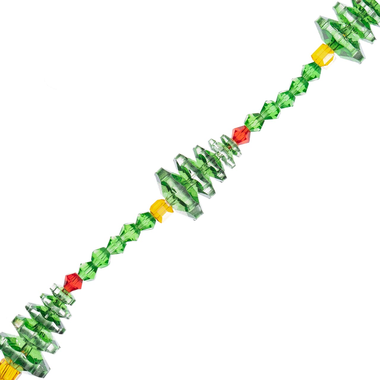 Crystal Lane DIY 7" Green Christmas Tree Designer Holiday Glass Bead Strand